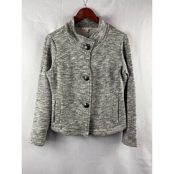 Cabi Womens Gray Button-Front Jacket Size S Cotton & Polyester Blend - Picture 1 of 5